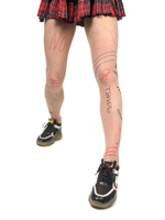 Молодежные колготки с цветными надписями (Размер: S-M-L) (Цвет: бежевый)