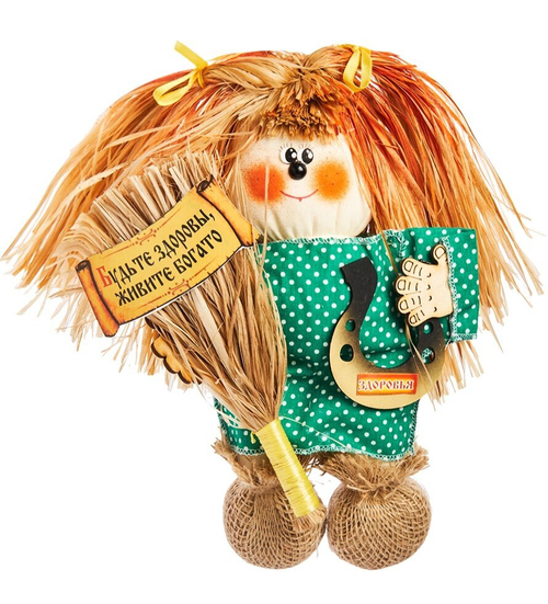 DO-101 Домовой Кузьма с подковой и веником большой