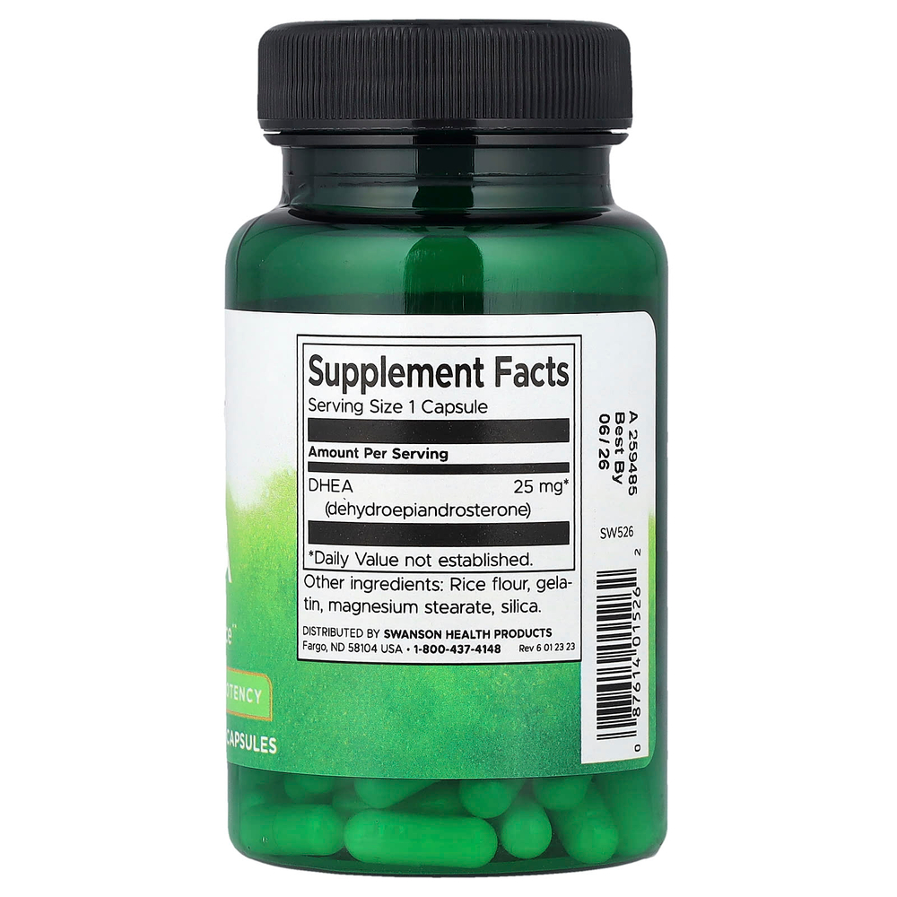 Swanson, DHEA, высокая эффективность, 25 мг, 120 капсул