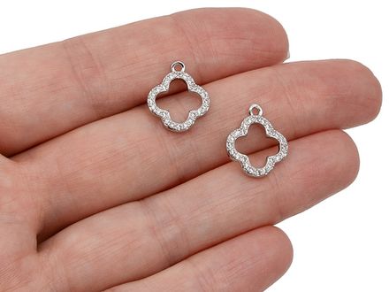 Подвеска "Клевер" 14,5мм, со стразами