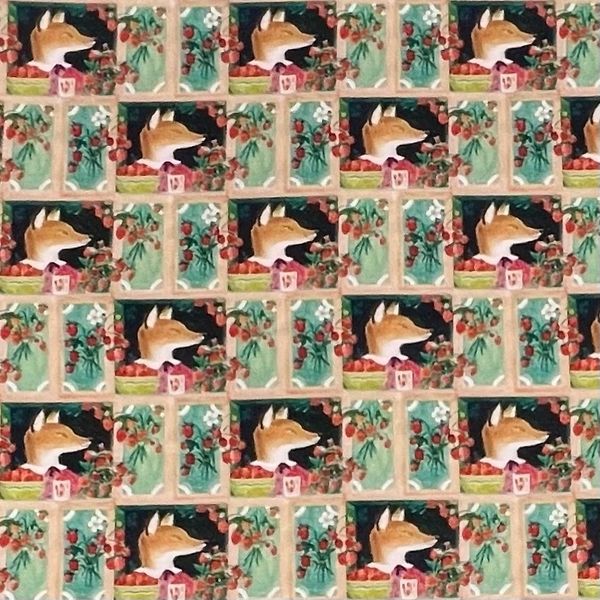 ЛИСА И ЯГОДЫ, КУПОН 51x110 см - 100% ХЛОПОК 1
