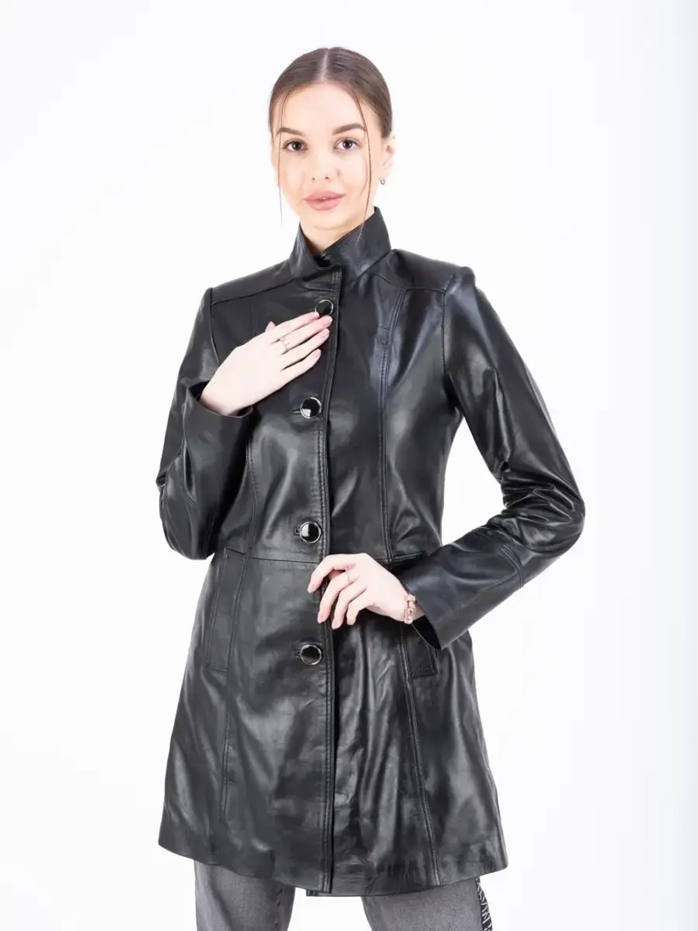 Плащ женский кожаный натуральный Турция