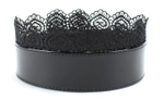 Изящный чёрный ошейник с кружевом