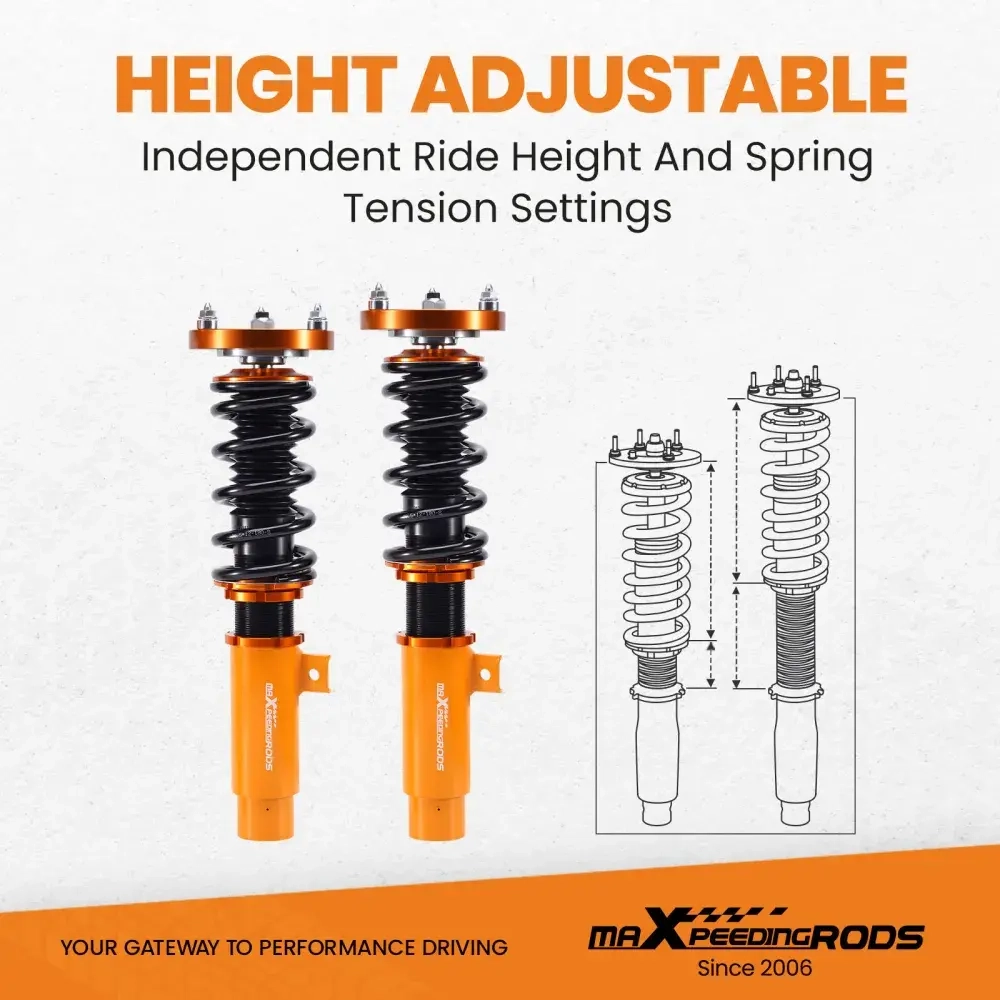 Coilover Kit подходит для автомобиля BMW 3 Convertible (E93) (2006-2013) RWD Shocks and Coil Spring Adj. Height lowering kit