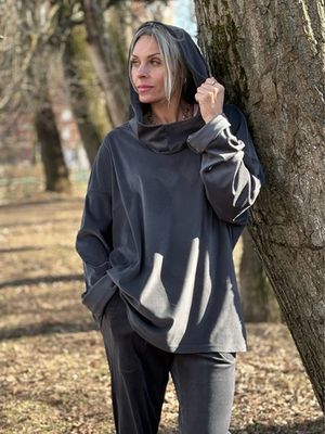 Худи / микро вельвет / графит