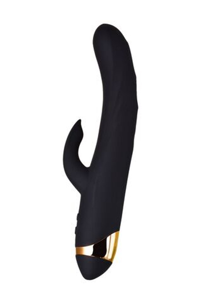 Чёрный вибратор WANAME Thunder с клиторальным отростком - 24,2 см. (Цвет: черный)