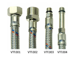 Подводка гибкая VALTEC для смесителя с ниппелем из нержавеющей стали и штуцером 35 мм 50 см, гайка–штуцер