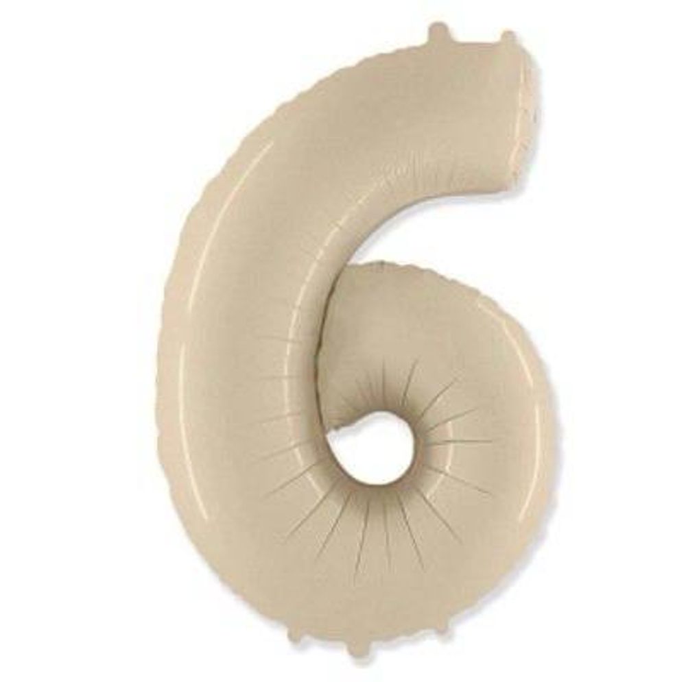 Цифра "6" Кремовая 