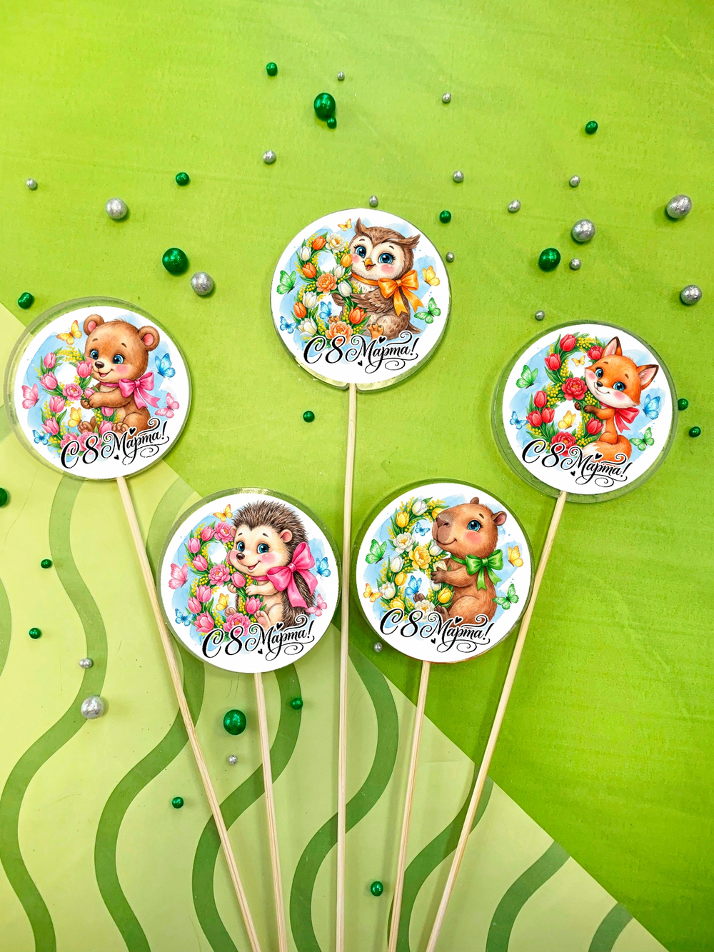 Леденец с фотопечатью на палочке (8 марта)