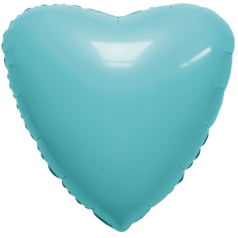 Р 18" Сердце Сатин Аквамарин 40 см.