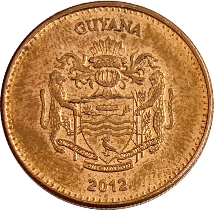 5 долларов 2012 Гайана XF