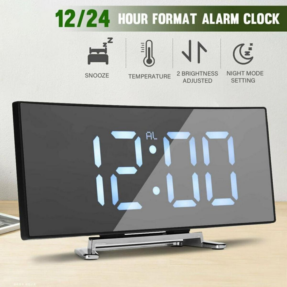 Часы-будильник настольные LED Космос 6507 черный корпус