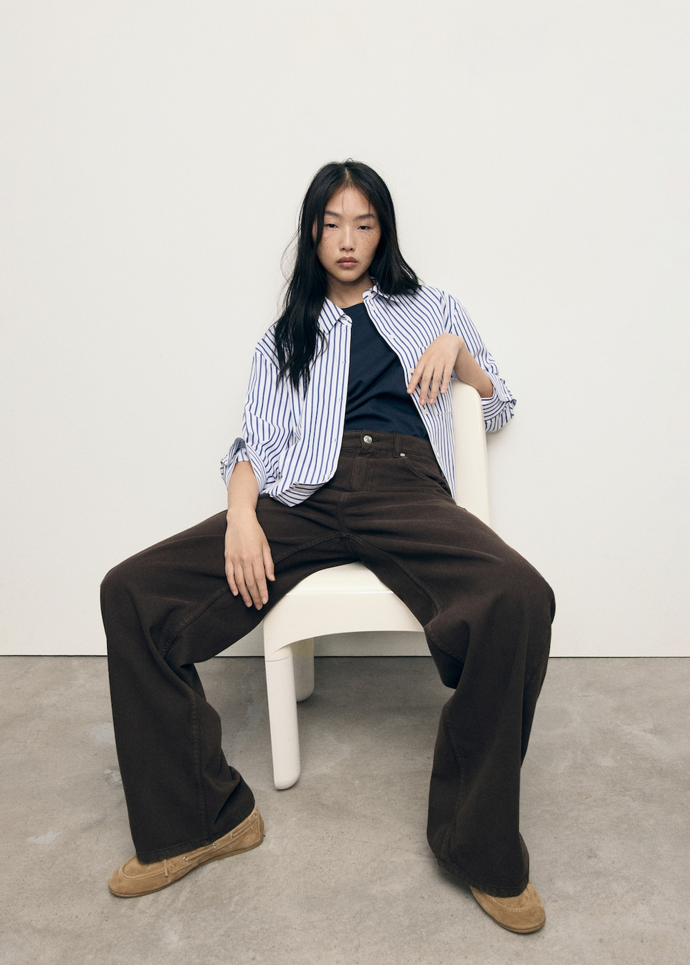 Укороченная рубашка в полоску