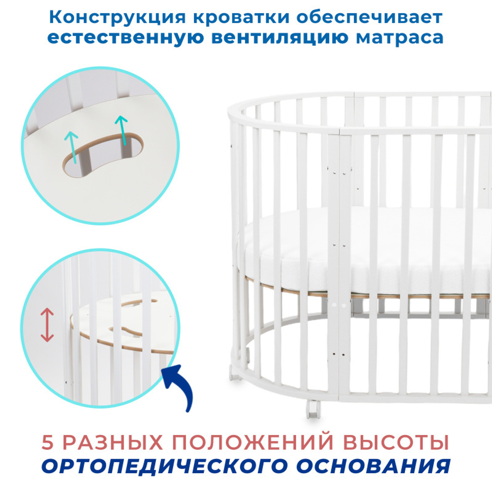 Кроватка МИШКА 7 в 1 МАЯТНИК