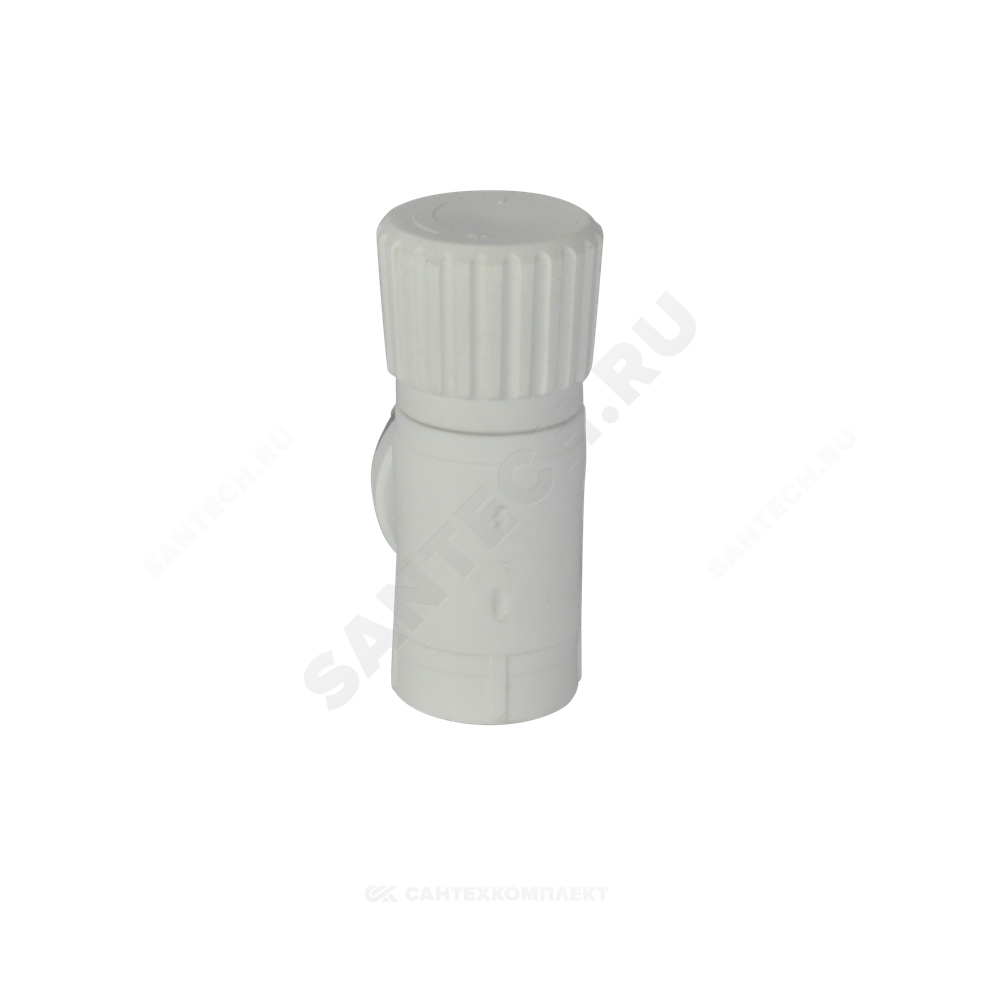 Клапан (вентиль) PP-R запорный белый Дн 25х3/4" Ру25 НР угловой для радиатора RTP (РосТурПласт) 10537