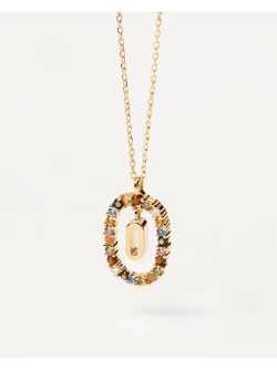 Колье Буква O серебро 925 пробы покрытое золотом