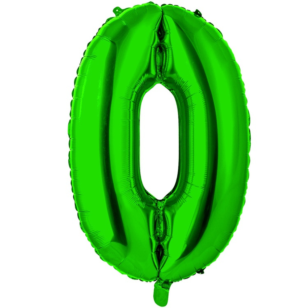 Шар фольгированный Цифра 0 66 см (Зеленый)