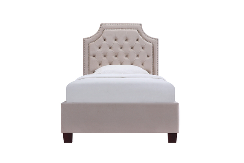 N-BS2022-90 CR Кровать велюр крем-брюле 213*103*126см