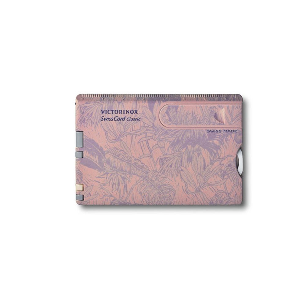 Швейцарская карта Victorinox SwissCard Classic 10 функций розовая (0.7155)