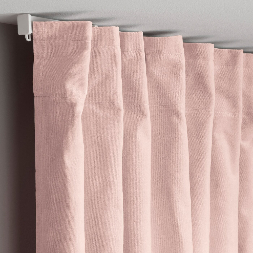 IKEA SANELA  (ИКЕА САНЕЛА)  -  Штора, 2 шт, на ленте/черный и розовый, 140x300 см