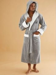 Махровый мужской халат 7245 серый Nusa Турция