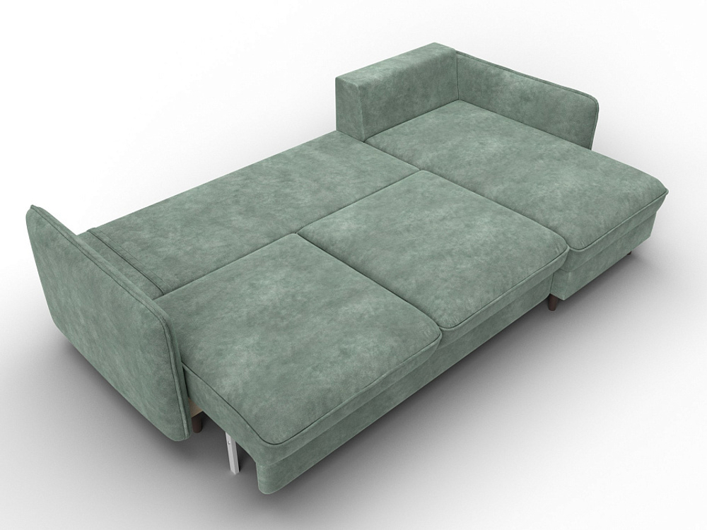 Диван угловой Лига-064 НПБ угол универсальный ВЕЛЮР BRUT 08 зеленый