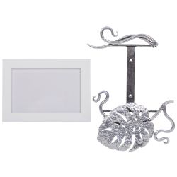 Фоторамка Monstera Deliciosa (Монстера) Античное серебро горизонтальная