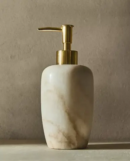 ZARA HOME ДОЗАТОР ДЛЯ МЫЛА С МРАМОРНЫМ УЗОРОМ, ЭКРЮ