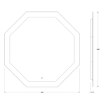 Зеркало Evoform с LED-подсветкой 32 W 100х100 см Сенсорный выключатель Нейтральный белый свет