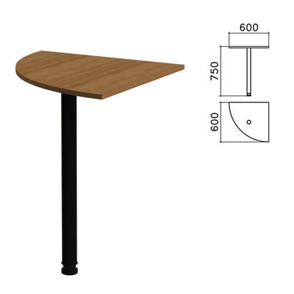 Стол приставной угловой &quot;Канц&quot;, 600х600х750, цвет орех пирамидальный (КОМПЛЕКТ)