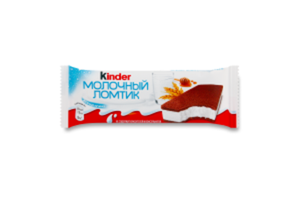 ПИРОЖНОЕ МОЛОЧНЫЙ ЛОМТИК С МОЛОЧНОЙ НАЧИНКОЙ 28ГР KINDER