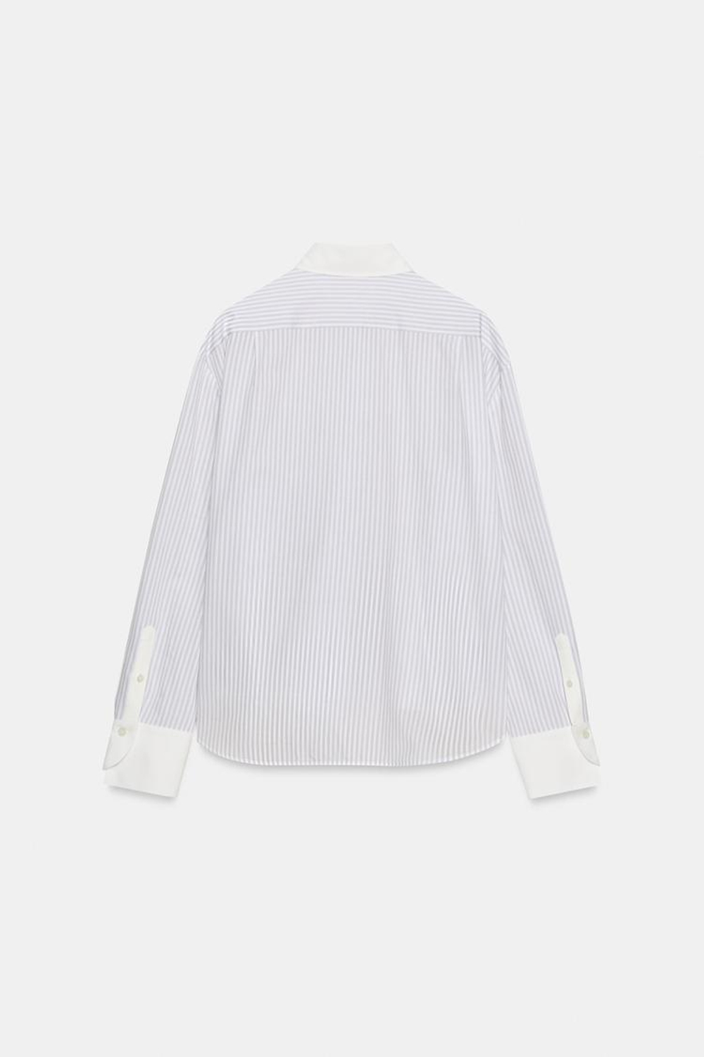 ZARA РУБАШКА В ПОЛОСКУ С КОНТРАСТНЫМ ВОРОТНИКОМ — ZW COLLECTION, ПОЛОСКИ