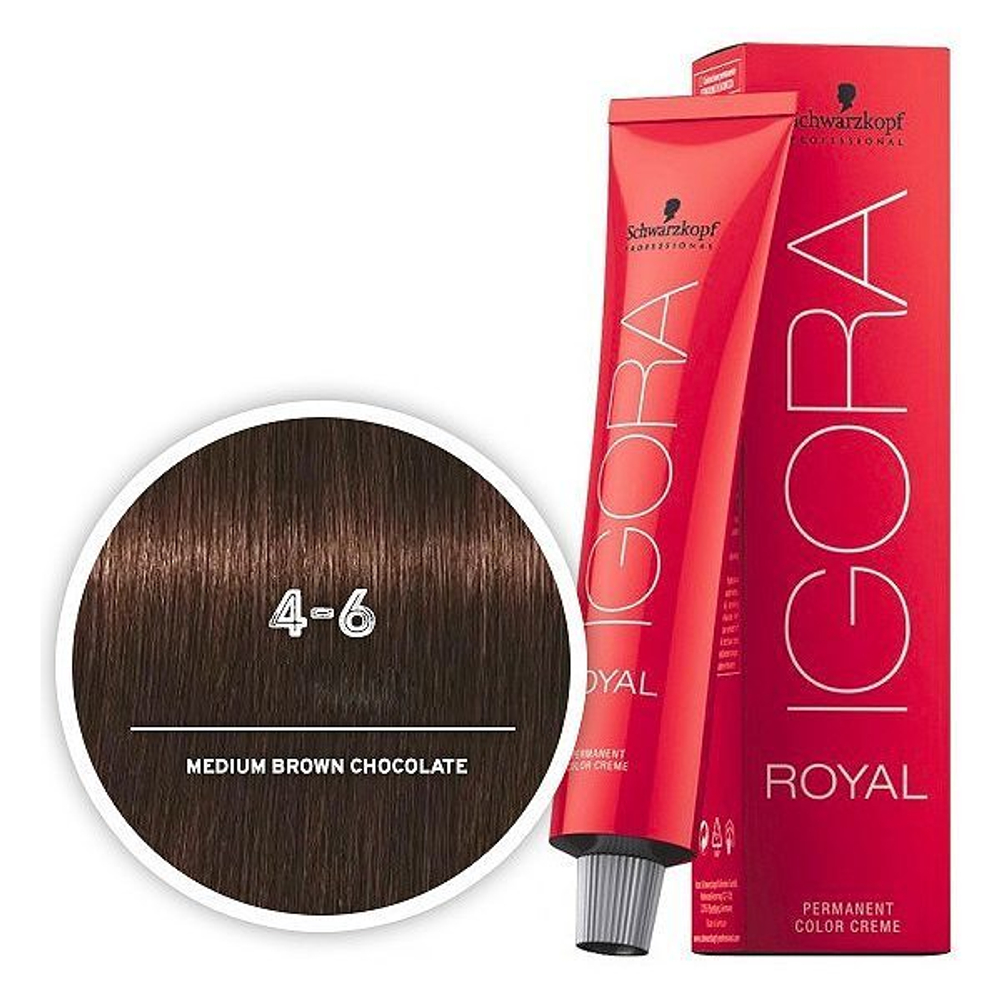 Краска для волос Igora Royal 4-6 Средний коричневый шоколадный Schwarzkopf Professional, 60 мл