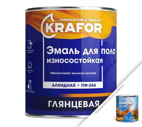 ЭМАЛЬ ПФ-266 КРАСНО-КОРИЧНЕВАЯ 20 КГ (1) "KRAFOR