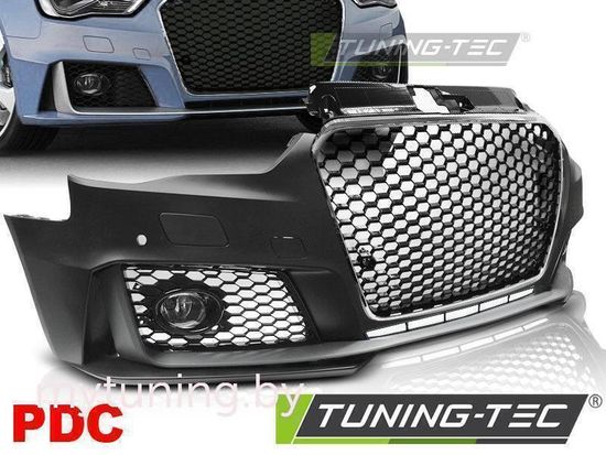Передний бампер RS3 STYLE CHROME BLACK PDC для Audi A3 8V