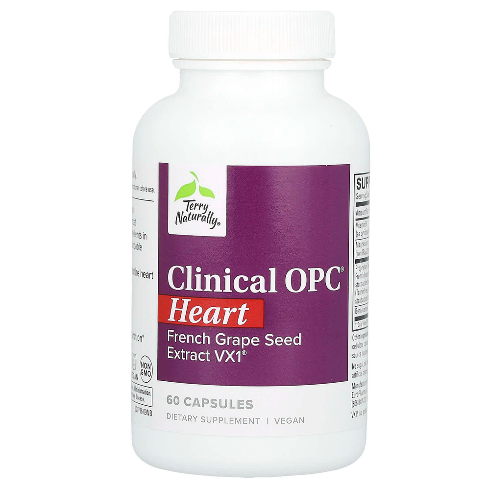 Terry Naturally, Clinical OPC, OPC, для здоровья сердца, 60 капсул