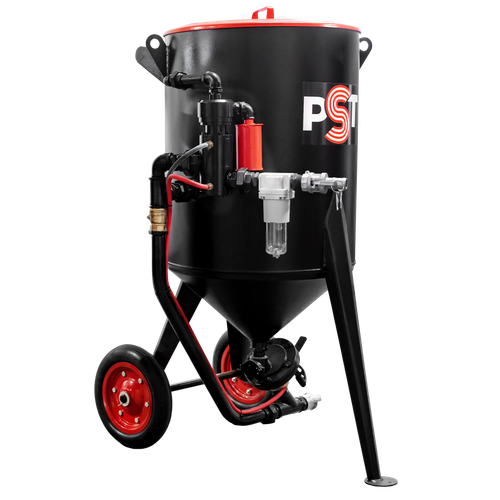 Напорный пескоструйный аппарат PST-160-3 с фильтром и КПДУ, шиберным дозатором