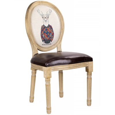 Стул "Олень в свитере" 48x46x96см Дерево/полиуретан/кож.зам/лён