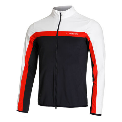 Мужское теннисное поло JLindeberg Jarvis Mid Layer Long Sleeve Men - Blue, White