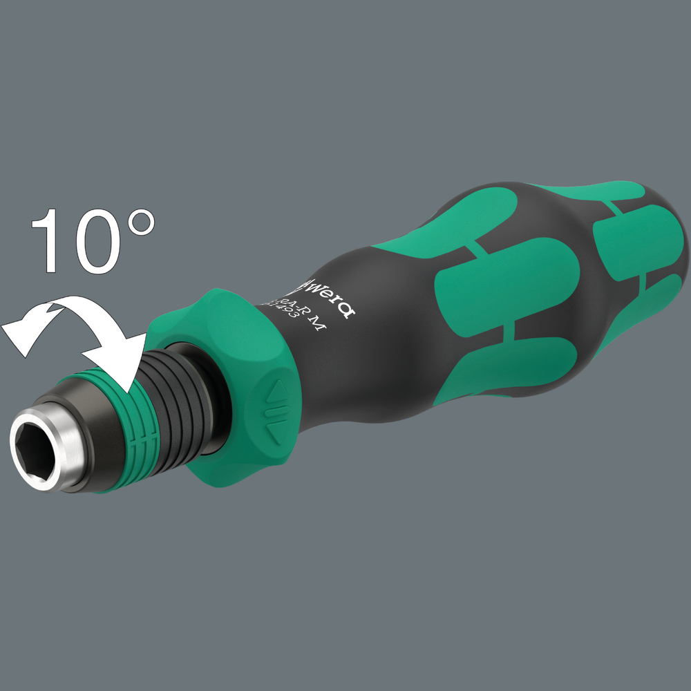Ручка-битодержатель 838 RA-R M с функцией трещотки, 1/4″ Wera 05051493001