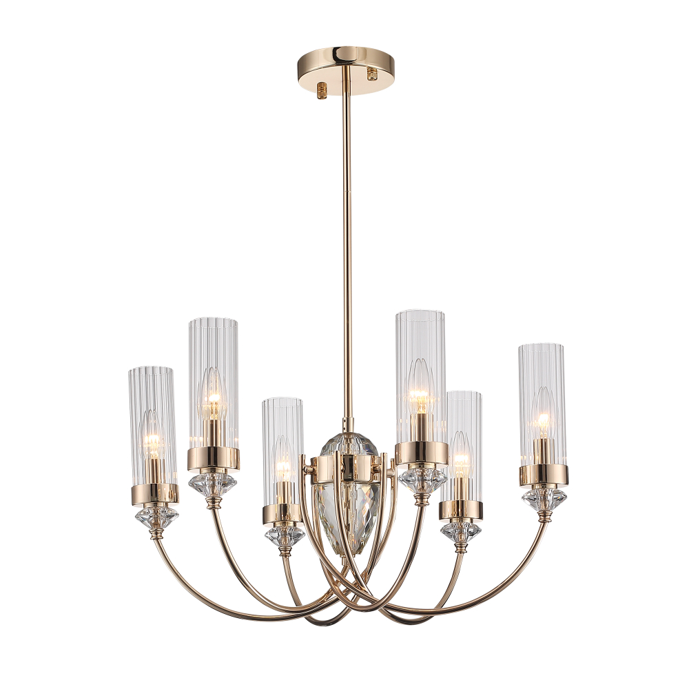 SL1402.203.06 Люстра подвесная ST-Luce Латунь/Прозрачный E14*6 40W ЭЛЕГРА