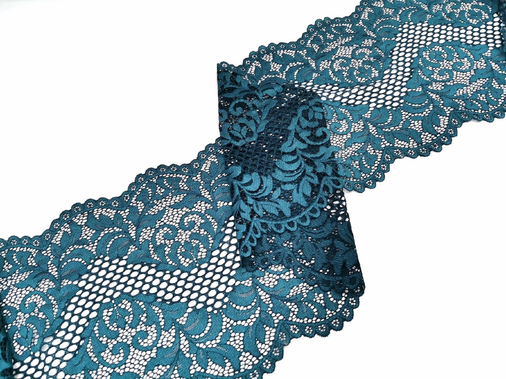 Эластичное кружево, 23 см, сосна (темно-зеленое), (Арт: EK-2602), м