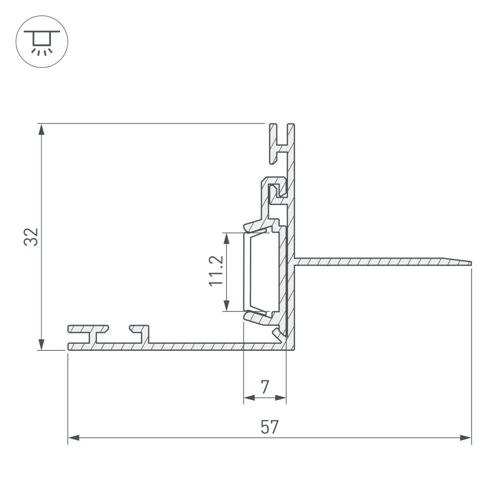 Профиль PAK-EDGE-2000 (Arlight, Алюминий) 021721