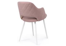Стул на металлокаркасе Гутрид прошивка ромбы сзади пыльно-розовый / белый