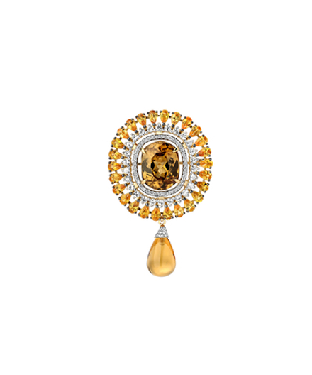 Брошь с бриллиантами  из желтого золота JA-SH-0193-2