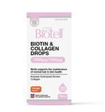 BioTell - Liquid Ionic Biotin + Collagen Drops 1000/1500 per serving, 30 ml