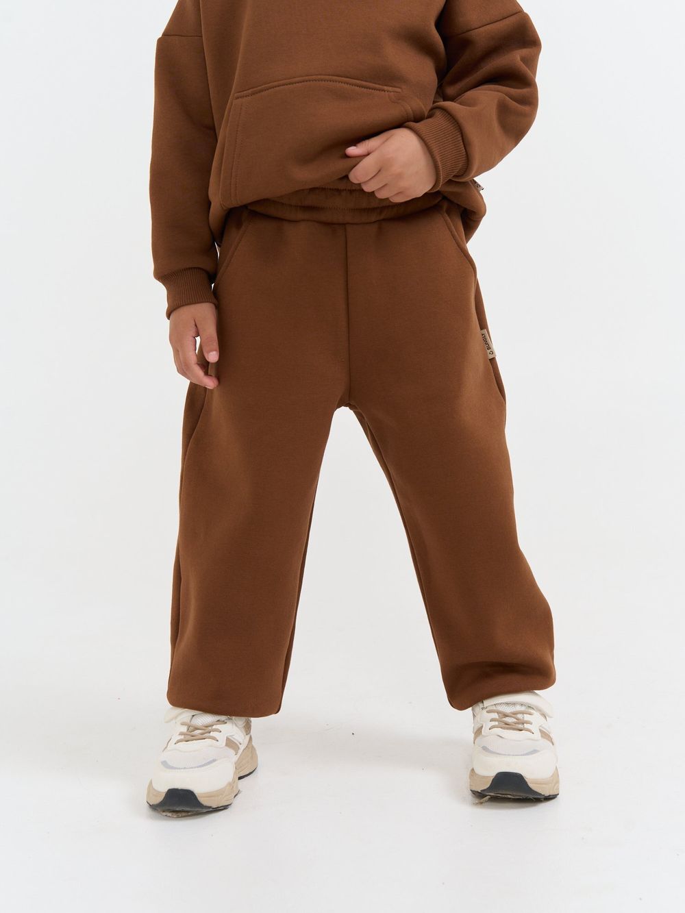 Джоггеры оверсайз "Каштан" с карманами утепленные