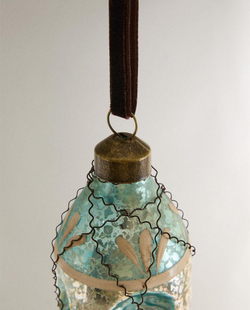 ZARA HOME ЕЛОЧНОЕ УКРАШЕНИЕ В ФОРМЕ ШАРА В СТИЛЕ РЕТРО, СИНИЙ