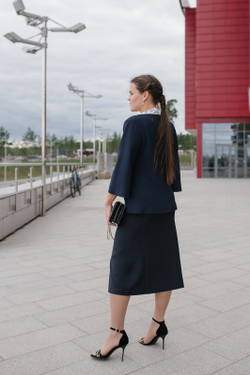 Жакет с подкладом 2976АЕ, Тёмно тёмно син #70ТТСи042976АЕ