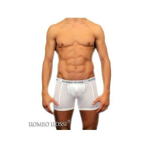 Мужские трусы боксеры удлиненные c резинкой Romeo Rossi белые RR7001-01